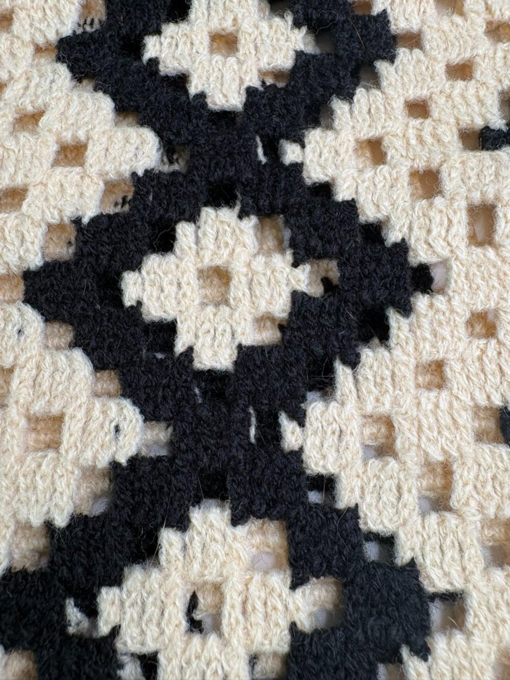 Rain + Rose Crochet Button Up Top – Black & Cream – Size Small – Textured Knit - Picture 7 of 12